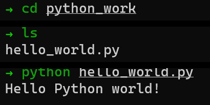 macOS 或 Linux 终端中依次使用 cd、ls 和 python 命令运行源文件